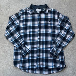 VINTAGE FLANNEL SHIRT | BLUE-WHITE | SIZE L